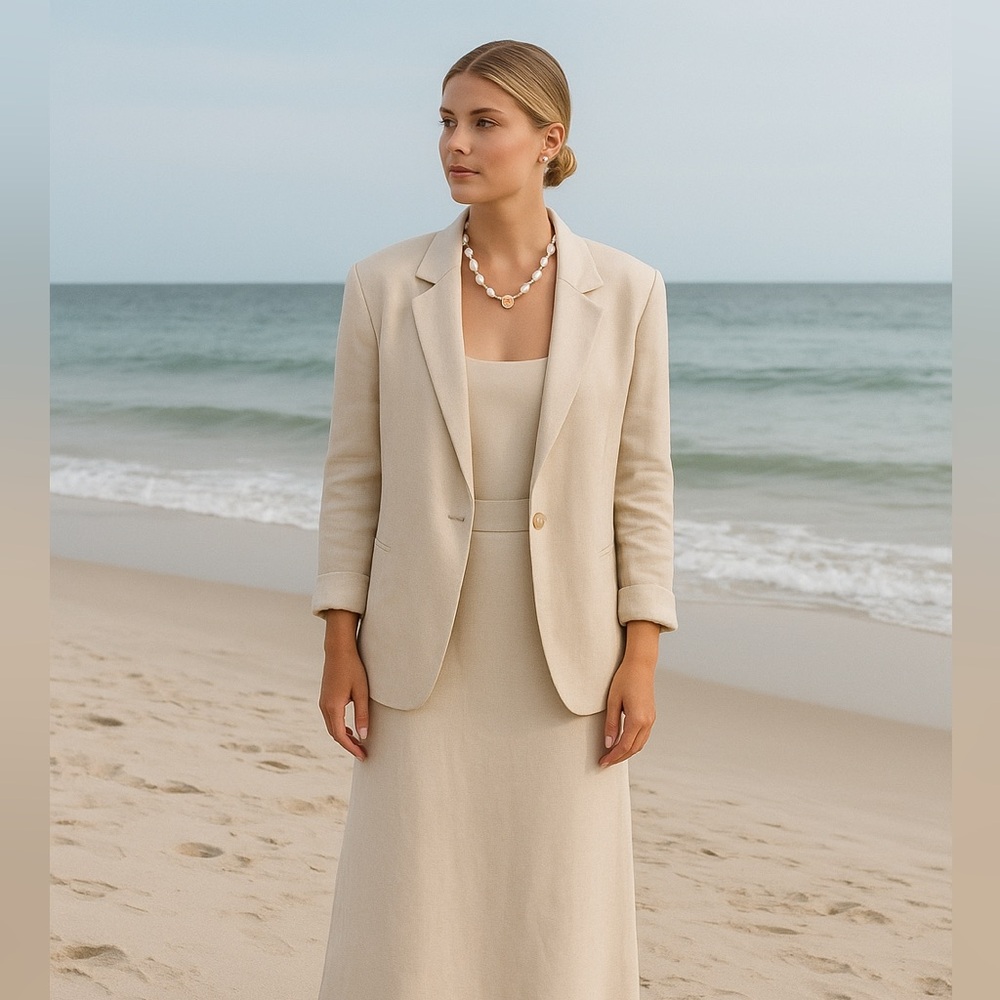 Anthropologie Pearl Necklace – Baroque Gold Toggle Chain coastal beach vacation - Picture 4 of 6